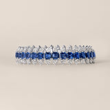Ceylon Sapphire and Diamond Three-Row Bracelet