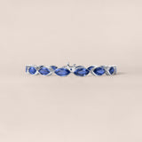 Marquise-Shaped Ceylon Sapphire Bracelet