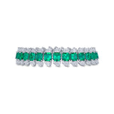 Colombian Emerald and Pear-Shaped Diamond Bracelet