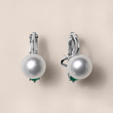 South Sea Pearl and Emerald Clip-On Earrings