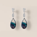 Brazilian Paraiba and Diamond Drop Earrings