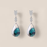 Brazilian Paraiba and Diamond Drop Earrings