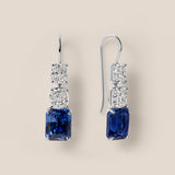 Ceylon Sapphire and Diamond Drop Earrings
