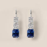 Ceylon Sapphire and Diamond Drop Earrings