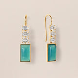 Chrysocolla and Diamond Earrings