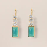 Chrysocolla and Diamond Earrings