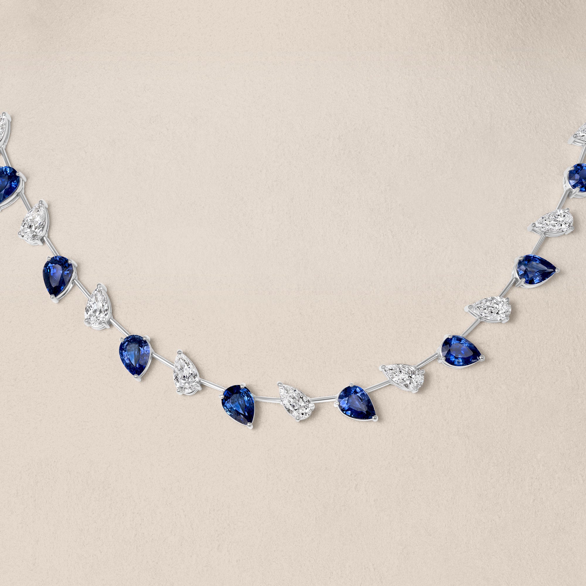Ceylon Sapphire and Diamond Necklace