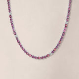 Pink and White Sapphire Necklace