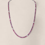 Pink and White Sapphire Necklace