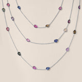 Unheated Multi-Colored Sapphires By the Yard Necklace