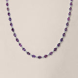 Unheated Pink/Purple Sapphire and Diamond Necklace