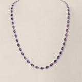 Unheated Pink/Purple Sapphire and Diamond Necklace