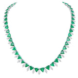 Trillion-Cut Emerald and Kite Diamond Necklace