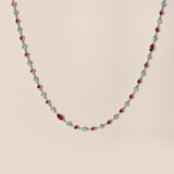 Mixed Shape Ruby and Diamond by the Yard Necklace in Two-Tone Gold