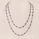 Mixed Shape Ruby and Diamond by the Yard Necklace
