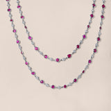 Mixed Shape Ruby and Diamond by the Yard Necklace