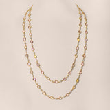 Multi-Colored Sapphire and Diamond by the Yard Necklace in Rose Gold