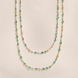 Mixed-Cut Emerald and Fancy Yellow Diamond Necklace in Yellow Gold