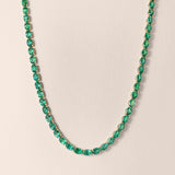 Oval-Shaped Emerald Tennis Necklace