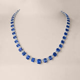 Ceylon Sapphire and Diamond Shared-Prong Necklace