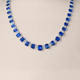 Ceylon Sapphire and Diamond Shared-Prong Necklace