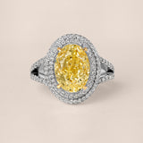Fancy Yellow Oval Diamond Halo Ring