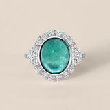 Brazilian Paraíba and Diamond Ring