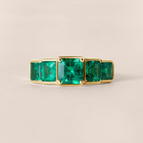 Five-Stone Emerald Bezel Ring