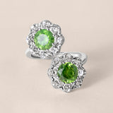 Demantoid and Diamond Toi et Moi Bypass Ring