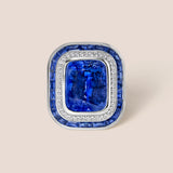 13.91 CT Sapphire Art Deco Style Ring