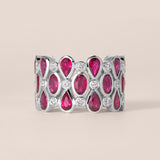 Three-Row Ruby and Diamond Eternity Band