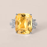 12.76 CT Yellow Sapphire Three-Stone Ring