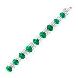 Oval Colombian Emerald and Diamond Bracelet